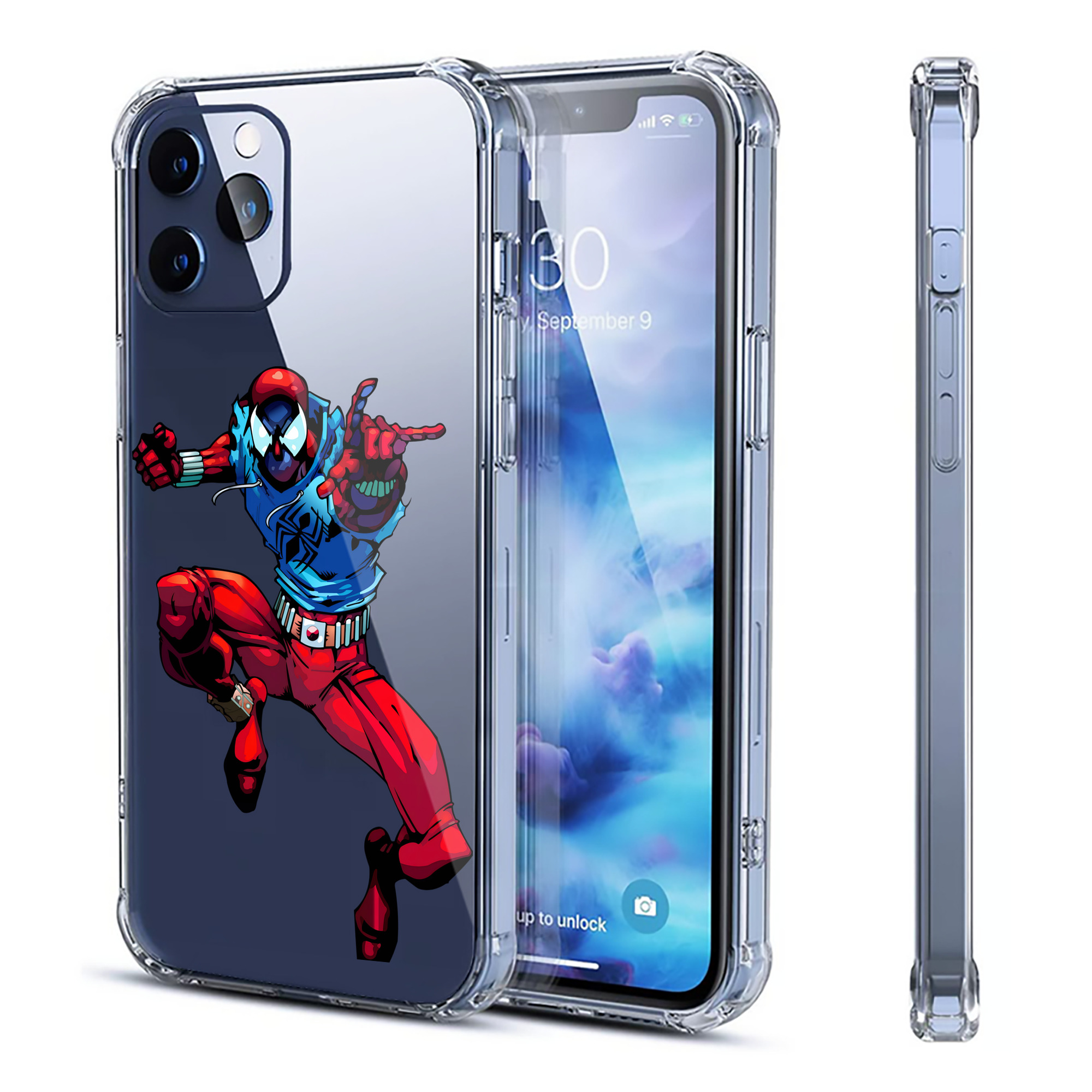 （画像用） Spider Man スパイダーマン 【iPhone 12シリーズ対応】透明スマホケース（クリアソフトケース）